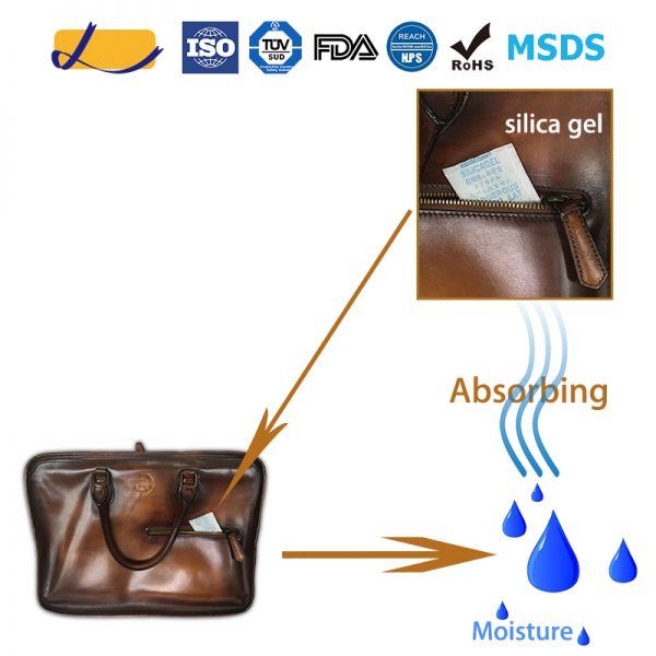 gói hút ẩm silica gel bảo quản túi xách khỏi độ ẩm